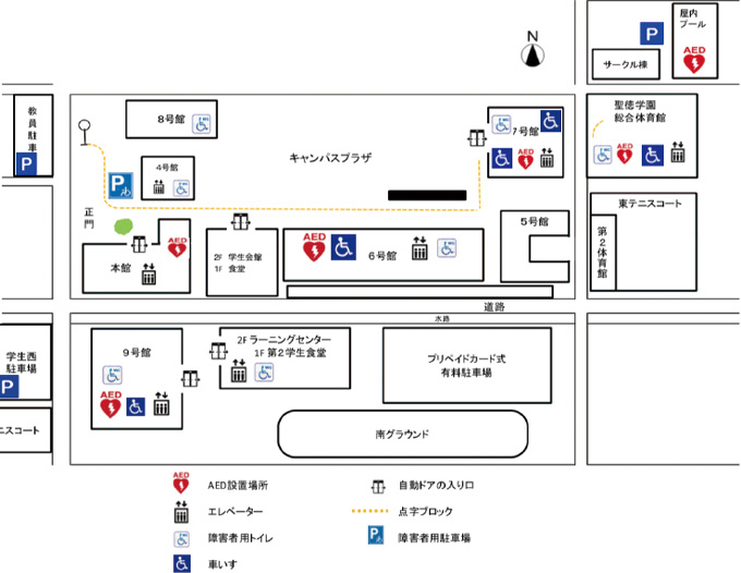 羽島キャンパスバリアフリーマップ