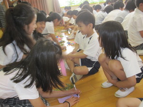 年長組　附属小学校との七夕交流会