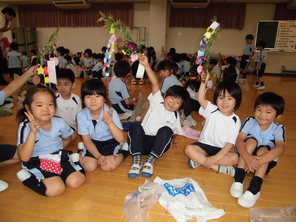 年長組　附属小学校との七夕交流会