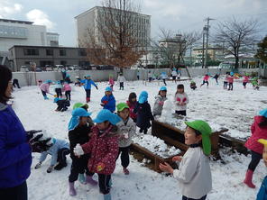 雪遊びをしたよ