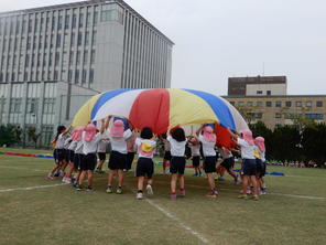 運動会の練習をしたよ