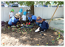 園庭の花壇整備