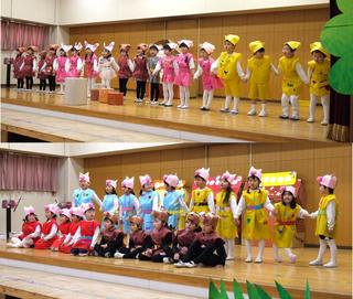 生活発表会で元気いっぱいの姿を見てもらいました　１日目。
